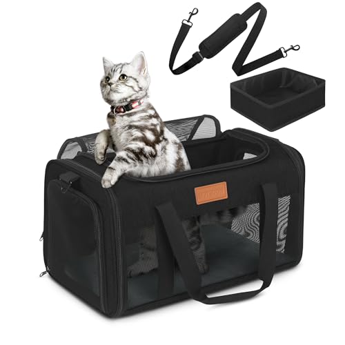 PETUX Haustier-Tragetasche, von Fluggesellschaften zugelassen für kleine Katzen und Hunde, 43,2 x 27,9 x 24,1 cm, weiche Katzentragetasche, mit kratzfestem Netz, oben offen, tragbare Katzentragetasche PETUX Haustier-Tragetasche, von Fluggesellschaften zugelassen für kleine Katzen und Hunde, 43,2 x 27,9 x 24,1 cm, weiche Katzentragetasche, mit kratzfestem Netz, oben offen, tragbare Katzentragetasche von Petux