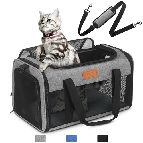 PETUX TSA-zugelassene Haustier-Tragetasche in der Kabine, 43,2 x 27,9 x 24,1 cm, weiche Katzentragetasche, für kleine Katzen und Hunde bis zu 6,8 kg, oben offen, tragbare Haustier-Tragetasche, von PETUX TSA-zugelassene Haustier-Tragetasche in der Kabine, 43,2 x 27,9 x 24,1 cm, weiche Katzentragetasche, für kleine Katzen und Hunde bis zu 6,8 kg, oben offen, tragbare Haustier-Tragetasche, von von Petux