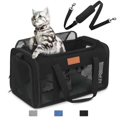 PETUX TSA-zugelassene Haustier-Tragetasche in der Kabine, 43,2 x 27,9 x 24,1 cm, weiche Katzentragetasche, für kleine Katzen und Hunde bis zu 6,8 kg, oben offen, tragbare Haustier-Tragetasche, von PETUX TSA-zugelassene Haustier-Tragetasche in der Kabine, 43,2 x 27,9 x 24,1 cm, weiche Katzentragetasche, für kleine Katzen und Hunde bis zu 6,8 kg, oben offen, tragbare Haustier-Tragetasche, von von Petux