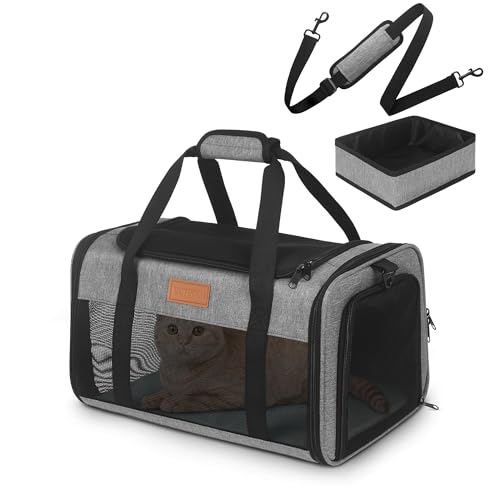 PETUX TSA-zugelassene Haustier-Tragetasche in der Kabine, 43,2 x 27,9 x 24,1 cm, weiche Katzentragetasche, für kleine Katzen und Hunde bis zu 6,8 kg, von oben geöffnete, tragbare Haustier-Tragetasche PETUX TSA-zugelassene Haustier-Tragetasche in der Kabine, 43,2 x 27,9 x 24,1 cm, weiche Katzentragetasche, für kleine Katzen und Hunde bis zu 6,8 kg, von oben geöffnete, tragbare Haustier-Tragetasche von Petux