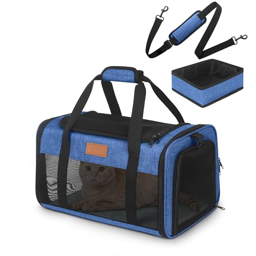 PETUX TSA-zugelassene Haustier-Tragetasche in der Kabine, 43,2 x 27,9 x 24,1 cm, weiche Katzentragetasche, für kleine Katzen und Hunde bis zu 6,8 kg, von oben geöffnete, tragbare Haustier-Tragetasche PETUX TSA-zugelassene Haustier-Tragetasche in der Kabine, 43,2 x 27,9 x 24,1 cm, weiche Katzentragetasche, für kleine Katzen und Hunde bis zu 6,8 kg, von oben geöffnete, tragbare Haustier-Tragetasche von Petux