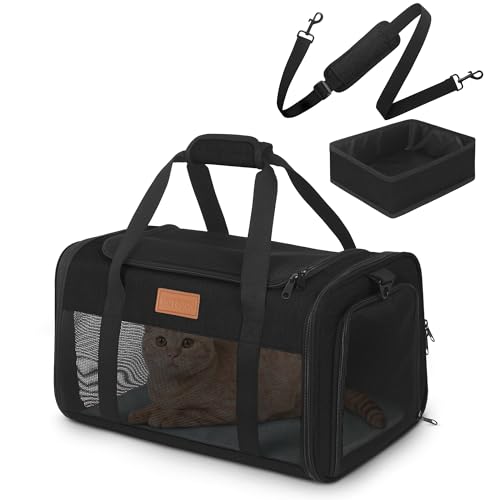 PETUX TSA-zugelassene Haustier-Tragetasche in der Kabine, 43,2 x 27,9 x 24,1 cm, weiche Katzentragetasche, für kleine Katzen und Hunde bis zu 6,8 kg, von oben geöffnete, tragbare Haustier-Tragetasche PETUX TSA-zugelassene Haustier-Tragetasche in der Kabine, 43,2 x 27,9 x 24,1 cm, weiche Katzentragetasche, für kleine Katzen und Hunde bis zu 6,8 kg, von oben geöffnete, tragbare Haustier-Tragetasche von Petux