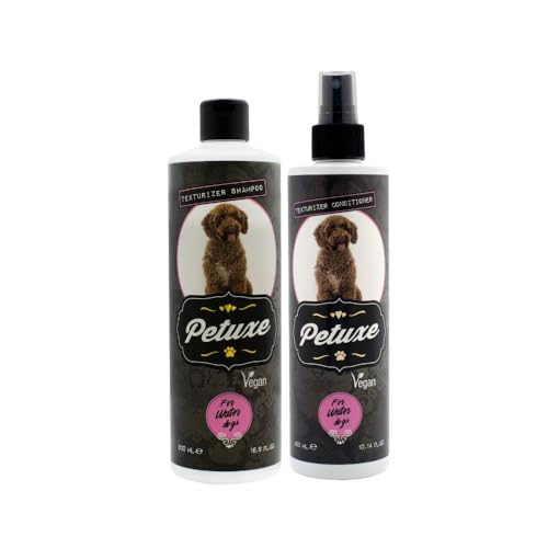 Petuxe Pack für Haustiere, Shampoo + Conditioner für Wasserhunde – vegan – Tiefenwäsche von Petuxe