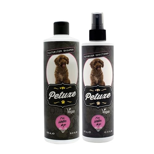 Petuxe Pack für Haustiere, Shampoo + Conditioner für Wasserhunde – vegan – Tiefenwäsche von Petuxe