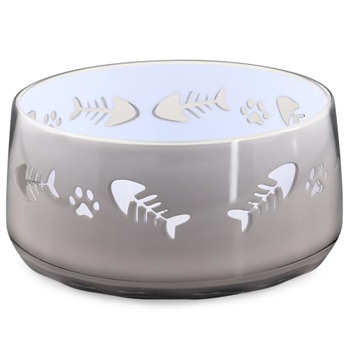 Petvillage Futternapf aus Acryl für Hunde und Katzen, kleine Größe, rutschfeste Ringe, langlebiger Futter- und Wassernapf, Grau Petvillage Futternapf aus Acryl für Hunde und Katzen, kleine Größe, rutschfeste Ringe, langlebiger Futter- und Wassernapf, Grau von Petvillage