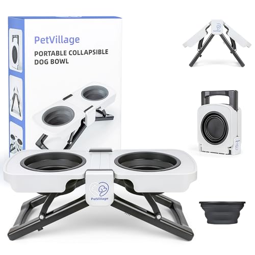 Petvillage Tragbarer, faltbarer, erhöhter Hundenapfständer mit Silikon-Doppelschalen, leichter Reise-Füttertisch für Hunde, perfekt für Outdoor-Abenteuer und den Innenbereich Petvillage Tragbarer, faltbarer, erhöhter Hundenapfständer mit Silikon-Doppelschalen, leichter Reise-Füttertisch für Hunde, perfekt für Outdoor-Abenteuer und den Innenbereich von Petvillage