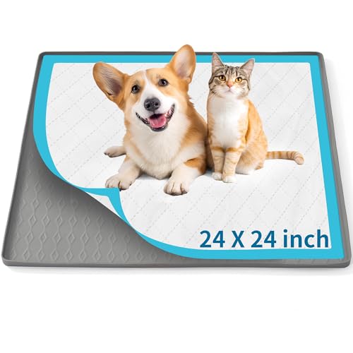 Dog Pee Pad Holder, 24 x 24 Zoll, Silikon Trainingsmatte mit erhöhter Lippe, auslaufsicher Dog Pee Pad Holder, 24 x 24 Zoll, Silikon Trainingsmatte mit erhöhter Lippe, auslaufsicher von Petvolve