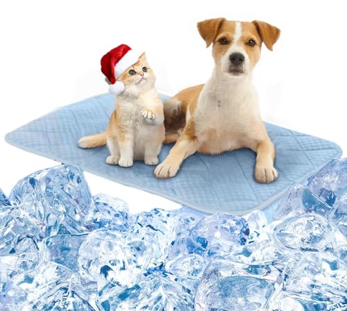 Kühlmatte für Hunde, verdicktes Kühlkissen, langlebig und maschinenwaschbar, für drinnen und draußen, in Kiste, Zwinger, Bett, Größe M – 71,1 x 50,8 cm von Petvolve