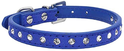 Hundehalsband, Kristall, Strasssteine, PU-Leder, für Welpen, Katzen, Halsband, Dunkelblau, Größe XXS Hundehalsband, Kristall, Strasssteine, PU-Leder, für Welpen, Katzen, Halsband, Dunkelblau, Größe XXS von Pety Pet