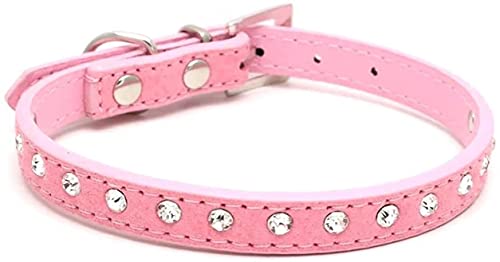 Hundehalsband, Kristall, Strasssteine, PU-Leder, für Welpen, Katzen, Halsband (Rosa, S) von Pety Pet