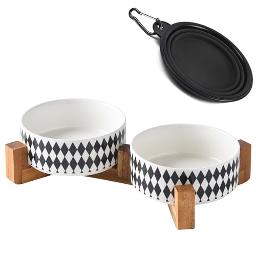 Petygooing Keramik-Napf-Set für Hunde und Katzen, mit Ständer, Futter- und Wassernapf, für kleine Hunde, rutschfest, Set mit 2 Katzennäpfen, Haustiernapf, kleine und mittelgroße Haustiere (794 g/15,5 Petygooing Keramik-Napf-Set für Hunde und Katzen, mit Ständer, Futter- und Wassernapf, für kleine Hunde, rutschfest, Set mit 2 Katzennäpfen, Haustiernapf, kleine und mittelgroße Haustiere (794 g/15,5 von Petygooing