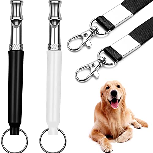 Petyoung 2 Pack Dog Whistle with Black Lanyard for Stop Barking, Professional Ultrasonic Dog Training Whistles von Petyoung