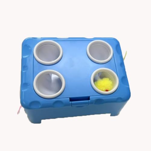 Petyoung 3-in-1-Katzenspielzeug für Indoor-Katzen, automatische Federdrehung + Maus-Pop-Out-Interaktives Katzenspielzeug, Kätzchen-Teaser-Spielzeug von Petyoung