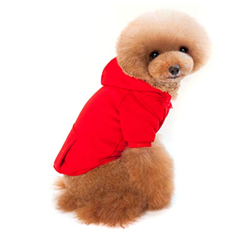 Petyoung Dog Winter Warm Hoodie Cotton Coat Small Dog Sweatshirts with Pocket, Puppy Costume Puppy Jacket von Petyoung