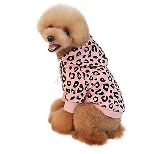 Petyoung Haustiermode Kleidung für Hund Katze Welpe Winter Hoodies Mantel mit Leopardenmuster Hund Sweatshirt Outfits von Petyoung