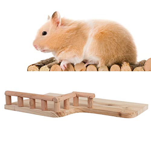 Petyoung Holz Haustier Holz Rest Plattform mit Geländer Kleine Pet Holz Spielzeug für Hamster Kleine Tiere Klettern von Petyoung