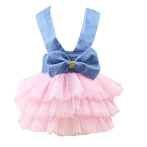 Petyoung Hund Prinzessin Kleid Haustier Bowknot Fairy Mesh Kleid Kleidung Kostüm Kleidung Tutu Rock für Hund Katze von Petyoung