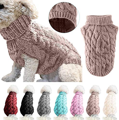 Petyoung Hundepullover Weste Warmer Mantel Haustier weiche Strickwolle Winter Pullover gestrickt Häkeln Mantel Kleidung für kleine mittlere große Hunde von Petyoung