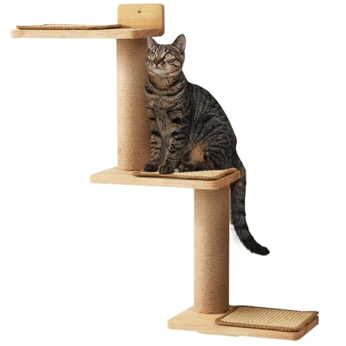 Petyoung Kletterwand Katze, 3 Etagen Katzenaktivitätsbaum mit Kratzbäumen, für Katzen Klettern, Spielen, Kratzen Petyoung Kletterwand Katze, 3 Etagen Katzenaktivitätsbaum mit Kratzbäumen, für Katzen Klettern, Spielen, Kratzen von Petyoung