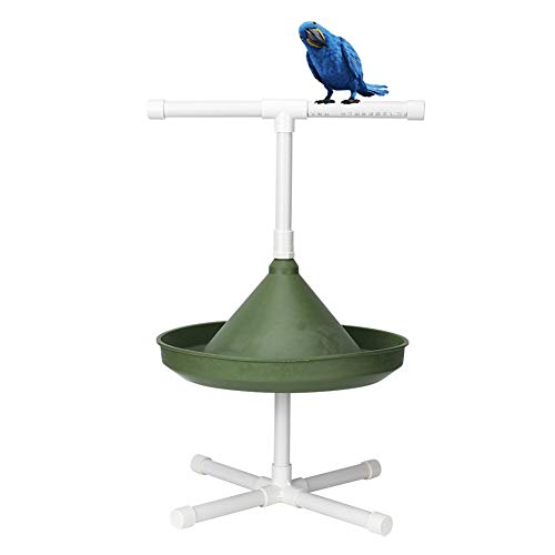 Petyoung Multifunction Folding Bird Parrot Stand Perch Bracket Feeding Bowl Shower Perch Toy for Macaw Cockatoo African Greys Budgies Parakeet von Petyoung