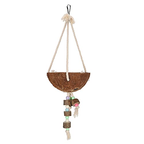 Petyoung Sugar Glider Schaukelspielzeug, Vogel, natürliche Kokosnussschale, Nestkäfig, hängendes Zubehör von Petyoung