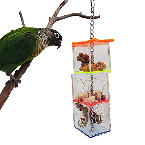 Petyoung Vogel Futtersuche Spielzeug Acryl Papageien Beißen Spielzeug Papageien Nahrungssuche Spielzeug Lebensmittel Schüssel Lebensmittel Halter Spielzeug für Papageien von Petyoung