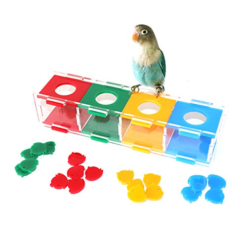 Petyoung Vogel Training Spielzeug Papagei Acryl Intelligenz Training Spielzeug mit Bunten Münzen für Papageien Sittich Nymphensittich Ara Kleine Vögel von Petyoung