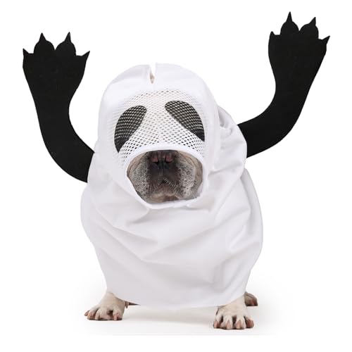 Peufcmi Geisterkatzenkostüm, Geisterkostüm für Katzen - Hunde-Halloween-Kostüm | Einzigartiges Halloween-Geisterhundekostüm, kreative Geisterkostüme für Hunde und Katzen Peufcmi Geisterkatzenkostüm, Geisterkostüm für Katzen - Hunde-Halloween-Kostüm | Einzigartiges Halloween-Geisterhundekostüm, kreative Geisterkostüme für Hunde und Katzen von Peufcmi