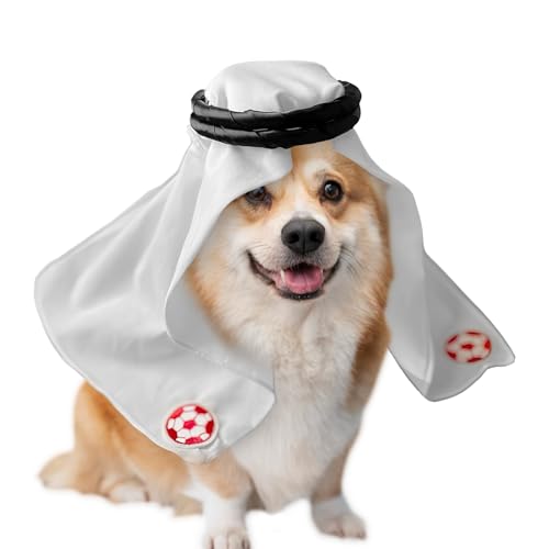 Peufcmi Haustier Kopftuch Wrap - Nahost Katzen Kopfverband,Haustier Verkleidung Fotodeko Für Hunde Kleine Katzen Kostümparty Festival Halloween Kostüm von Peufcmi