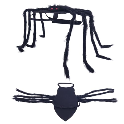 Peufcmi Haustier Spinnen Kostüm | Spinnen Katze Halloween Verkleidung - Spuk Fest Kleidung Haustier Zubehör Für Welpe Feier Fotosession Umzug Party von Peufcmi