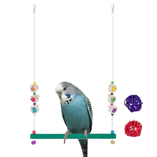 Peufcmi Hühnerstall Schaukel Mit Glocke,Spielzeug Für Hühner Mit 2 Rattan Bällen | Spielschaukel Aus Holz Für Finken Wellensittiche Hühner Nymphensittiche Beo Zur Beschäftigung Und Erholung Peufcmi Hühnerstall Schaukel Mit Glocke,Spielzeug Für Hühner Mit 2 Rattan Bällen | Spielschaukel Aus Holz Für Finken Wellensittiche Hühner Nymphensittiche Beo Zur Beschäftigung Und Erholung von Peufcmi
