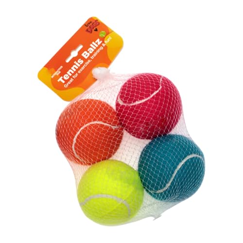 Peufcmi Quietschende Hundebälle, 4 Stück Hundeball Unzerstörbar, Robuste Tennisbälle für Aggressive Kauer, Interaktive Hundebälle mit Quietscher für Mittelgroße Hunde, Freizeit Tennisbälle Peufcmi Quietschende Hundebälle, 4 Stück Hundeball Unzerstörbar, Robuste Tennisbälle für Aggressive Kauer, Interaktive Hundebälle mit Quietscher für Mittelgroße Hunde, Freizeit Tennisbälle von Peufcmi