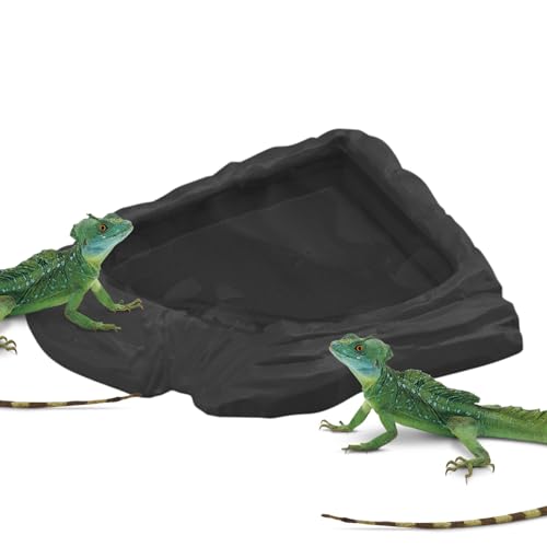 Peufcmi Schildkröten-Futternapf - Bartagamen Badebecken,Wassernapf Mit Breiter Öffnung Für Futter Und Wasser Im Terrarium Und Freiland Für Gecko, Bartagamen, Schlange Reptilien von Peufcmi