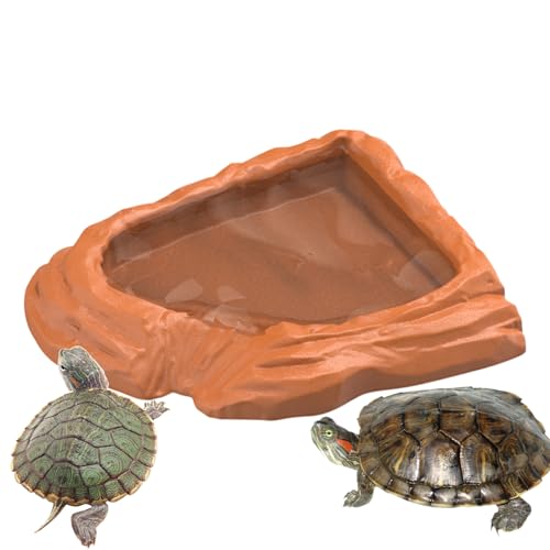 Peufcmi Schildkröten Wasserschüssel | Gecko Badebecken - Wassernapf Mit Breiter Öffnung Für Futter Und Wasser Im Terrarium Und Freiland Für Gecko, Bartagamen, Schlange Reptilien von Peufcmi