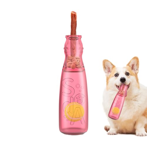 Peufcmi Wasserflasche Hundespielzeug | Niedliches Quietschendes Unzerstörbares Flaschen Hunde Kauspielzeug,Zahnreinigendes Interaktives Welpen Kauspielzeug Zur Unterhaltung | Gegen Langeweile Als von Peufcmi