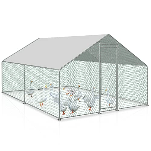 Peviasot Hühnerstall Freilaufgehege mit Schloss, 3x3x2m Verzinkter Stahl Hühnerhaus Outdoor Geflügelstall, für Vogelkäfig Haustierkäfig Peviasot Hühnerstall Freilaufgehege mit Schloss, 3x3x2m Verzinkter Stahl Hühnerhaus Outdoor Geflügelstall, für Vogelkäfig Haustierkäfig von Peviasot