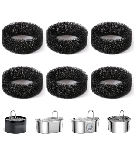 PewinGo Katze-Wasser-Brunnen-Filter, Katze-Brunnen-Filterschwämme, 2 l/3,2 l Katze-Wasser-Brunnen-Ersatzfilter, 6 Schaumstoffschwämme PewinGo Katze-Wasser-Brunnen-Filter, Katze-Brunnen-Filterschwämme, 2 l/3,2 l Katze-Wasser-Brunnen-Ersatzfilter, 6 Schaumstoffschwämme von PewinGo
