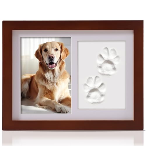 PewinGo Gedenkrahmen Hund und Katze, Pfotenabdruck Set Hund Katze Fotorahmen mit Ton Impressum Kit und Foto-Display für 6 x 4“ Foto, Perfekte Andenken Geschenk für Tierbesitzer PewinGo Gedenkrahmen Hund und Katze, Pfotenabdruck Set Hund Katze Fotorahmen mit Ton Impressum Kit und Foto-Display für 6 x 4“ Foto, Perfekte Andenken Geschenk für Tierbesitzer von PewinGo