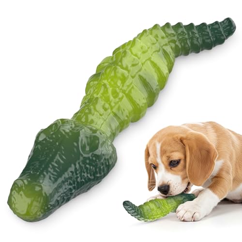 Pewkim Naturkautschuk Hundespielzeug für Aggressives Spielzeug, Krokodil Unzerstörbares Hundespielzeug, Robust Kauspielzeug Hund für Mittel,Große Hunde von Pewkim