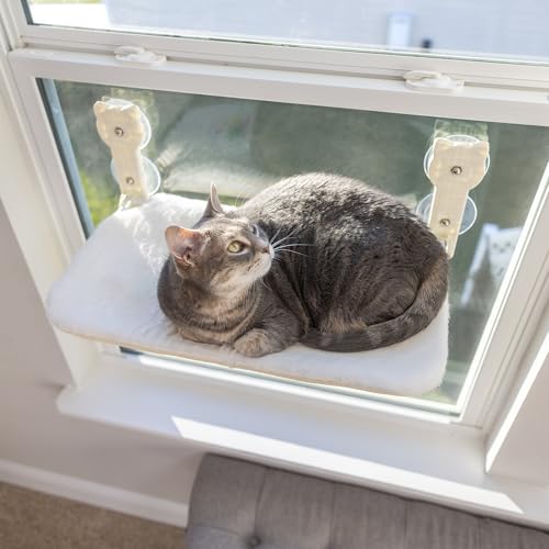 Katzen Fensterliege, Weiche und Bequeme Fenster Hängematte Katze, Einfache Installation und leicht zu Reinigen Katzenbett Fenster Upgraded Saugnäpfe Halten bis zu 18 Kg von Peyela