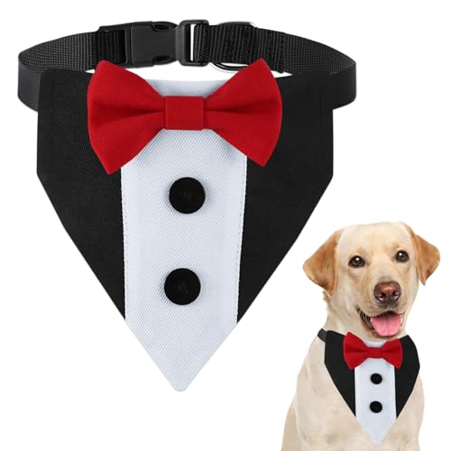 Formelles Smoking-Bandana, Hunde Fliege, Verstellbar Hundekrawatte, Halsband mit Fliege und Krawatte, Hund Smoking Bandana Halsband, für Haustierhunde Party Geburtstag Formelles Smoking-Bandana, Hunde Fliege, Verstellbar Hundekrawatte, Halsband mit Fliege und Krawatte, Hund Smoking Bandana Halsband, für Haustierhunde Party Geburtstag von Peysaitr