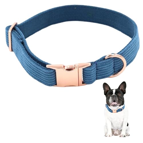 Weiches Hundehalsband, verstellbar, langlebig, bequem, Cord-Halsband mit Sicherheits-Metallschnalle, natürlicher Baumwollkord, Hundehalsband für kleine Hunde, Blau, Halsumfang 26–42 cm Weiches Hundehalsband, verstellbar, langlebig, bequem, Cord-Halsband mit Sicherheits-Metallschnalle, natürlicher Baumwollkord, Hundehalsband für kleine Hunde, Blau, Halsumfang 26–42 cm von Peysaitr