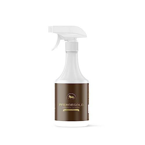 Pferdegold® Haut & Fell Spray - Pflegt & Schützt vor Parasiten, Pilzen & Insektenstichen - Für EIN Glänzendes & Gesundes Pferdefell - Made in Germany, 1L von Pferdegold