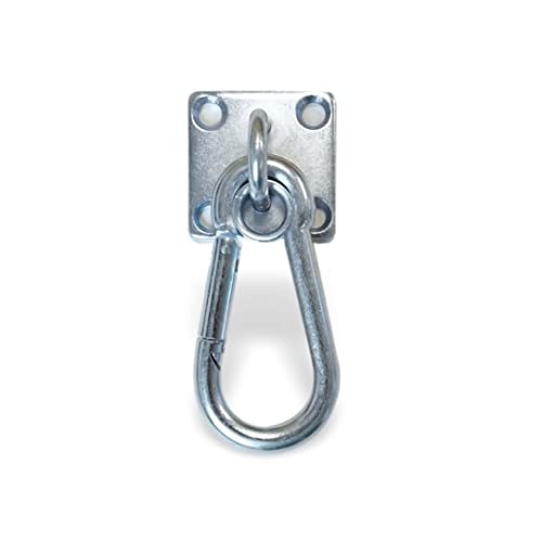 Anbindering Anbindering Pferd mit Karabiner Anbinder zum Schrauben Augplatte Edelstahl massiv mit 4X Schrauben+ 4X Dübel(1x Anbindering mit Karabiner) von Pferdelinis