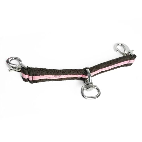 Longierbrille Pferd mit Karabiner - ideal für die Longe für gleichmäßiges Longieren, Gymnastizieren (Braun Rosa) von Pferdelinis