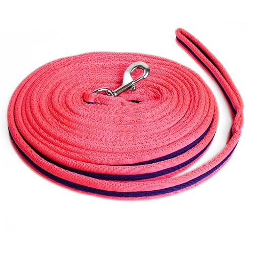 Longierleine für Pferde Longe Pferd ideal für Bodenarbeit, Gymnastizierung, Softlonge Länge 8m (Pink Lila) von Pferdelinis