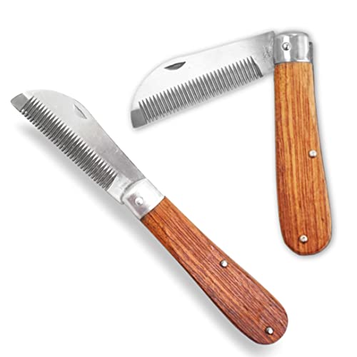 Pferdelinis Verziehmesser für Pferde Mähnenverziehmesser Länge 18 cm Mähnenkamm mit Holzgriff, klappbar, Edelstahl (1) Pferdelinis Verziehmesser für Pferde Mähnenverziehmesser Länge 18 cm Mähnenkamm mit Holzgriff, klappbar, Edelstahl (1) von Pferdelinis