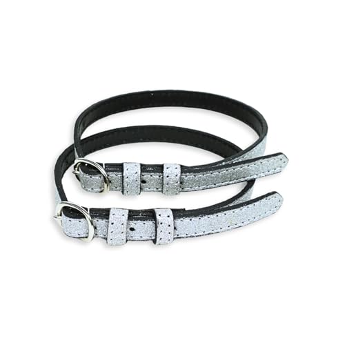 Sporenriemen Leder 2 Stück Leder Riemen für Sporen Ersatzriemen größenverstellbar Perfekter Halt Reitsporen (Glitzer Silber) von Pferdelinis