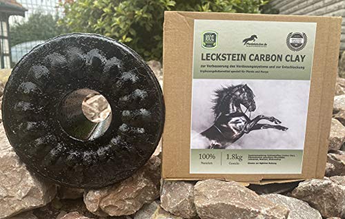 Pferdelutscher Leckstein Carbon Clay - Entschlackungshilfe - speziell für Pferde und Ponys 1,8kg (1kg/14,39€) von Pferdelutscher.de