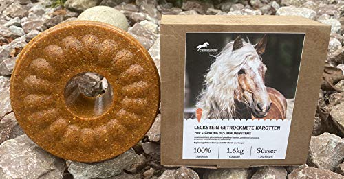 Pferdelutscher Leckstein getrocknete Karotten - speziell für Pferde und Ponys 1,6kg (1kg/16,19€) von Pferdelutscher.de